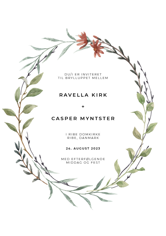 Bryllup - Ravellea & Casper invitation